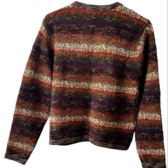 Just Desi9n Granny Cardigan Button Up Part Wool Fall Colors, Women's Med - Picture 4 of 6